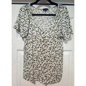 Patprimo Womens Floral Button Up Top Size M Cottagecore Forest Fairy Dainty Soft